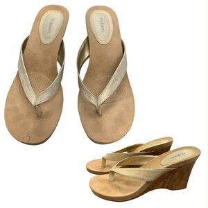 Style & Co. Women's Gold Wedge Sandals S6.5